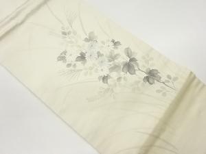 手描き草花模様刺繍名古屋帯